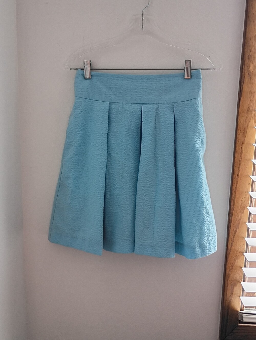 Lauren James  Pleated A-Line Skirt in Light Blue.